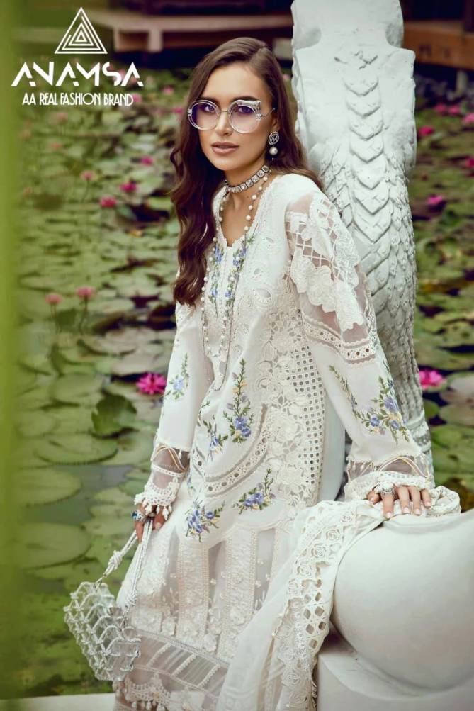 Anamsa 466 Embroidery Rayon Cotton Pakistani Suits Wholesale Shop In Surat
